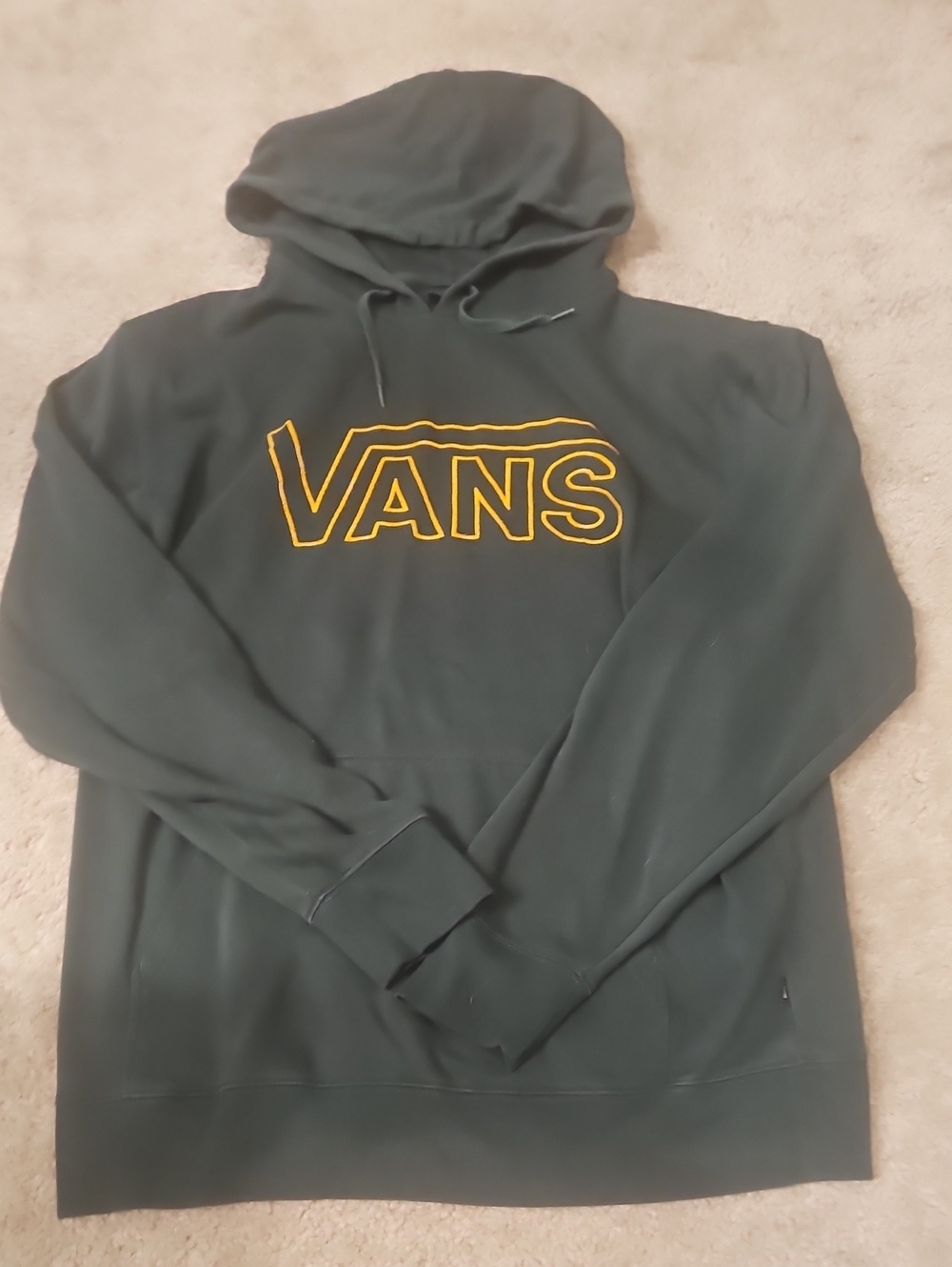 Vans Green Hoodie with Yellow Outline Logo